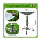 27 25 Ornate Metal Pedestal Style Birdbath With Cast Iron Vintage Birds Baths   