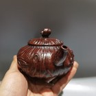 Old Chinese Yixing Zisha Teapot - Xu Rulei Mark Dragon Relief Design Tea Pot 360