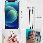 Extra Large Safety Pins  3 Inch  30 Pack  Heavy Duty For Leather Canvas  Black