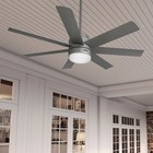 Hunter Fan 52 In Matte Silver Outdoor Ceiling Fan With Light And Remote Control