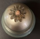 Vintage  50s - Metal Wind-up Musical - Vanity - Trinket   Powder Box