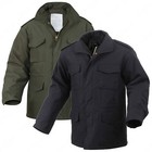 Men s Long Length M-65 Field Jacket In Black   Olive Drab Army Style Winter Coat
