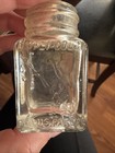 Vintage Clear Glass Square Dupli-color Ink Paint Bottle Raised Design Rare