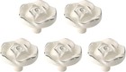5 Pcs Vintage Rose -size  Single Knobs Color  Ivory White With Silver Trim