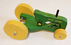 Hand Made Vintage John Deere Wooden Toy Tractor  8  X 4 5  X 4   One Of A Kind 