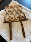 Antique Victorian Cast Iron Garden Stake Beautifully Aged Heavy Rusty Ornate