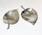 Vintage F  B  Rogers Silver Co  1883 Silver Plate Leaf Shaped Footed Dishes-2