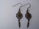 Stamper Black Hills 925 Sterling Harley Davidson Dream Catcher Hook Earrings