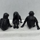 Set Of 3 Vintage Bronzed Cast Iron Playful Monkey Trio     Acrobat Figurines