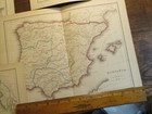 Antique Vintage Ephemera Lot Of 6 Hand Colored 1871 Classical Geography Maps 