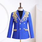 Men s Peak Lapel Tuxedo Jacket Applique Suit Blazer Party Prom Coat Tops