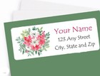 Pretty Christmas Holiday Poinsettias Personalized Return Address Labels   Seals