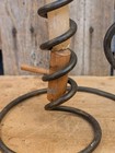 Primitive Vintage Wrought Iron Courting Candle Holder - Rat Tail