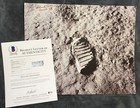Signed Michael Collins 16x20 Footprint Photo W apollo Xi 11 Inscription Auto Bas