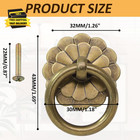 6 Pcs Vintage Cabinet Pulls Handles  Vintage Antique Brass Ring Pulls With Screw