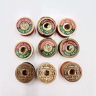 Vintage Lot Of 9 Pure Silk Thread Spools  Size D Corticelli Coats   Clarks