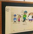 Mighty Mouse Dual Art Animation Cell  sheet Filmation-framed  13   18 25  