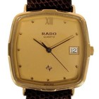 Rado 113 5147 2 Quartz Date Gold Brown Men   s Watch 34mm Authentic
