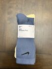 Nike Everyday Plus Cushioned Crew Socks Dri-fit 3 Pack Mens Large Blue Charge