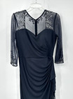 Alex Evenings Dress Maxi Gown Beaded Mesh Formal Cocktail Party Gray 10
