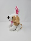 Dan Dee Plush Brown White Puppy Rabbit Ears 7  Easter Toy Stuffed Animal