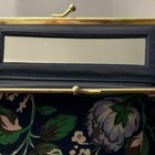 Adrienne Vittadini Vintage Floral Cosmetic Bag With Mirror  Kiss Lock