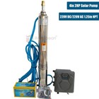 4  Ac dc 220v Solar Powered Bore Well Water Pump 2hp Submersible Hybrid Deep