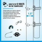 Trampoline Safety Enclosure Set  Outside Net Straight Poles Foam Sleeves U-bolts