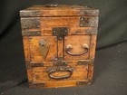 Antique Japanese Meiji Era 1880 Kiri  Wood Suzuribako Calligraphy Tansu Chest