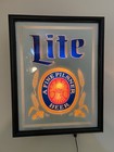 Vintage 1980 s Miller Lite  a Fine Pilsner Beer  Lighted Bar Wall Sign Works