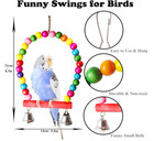 8 Pcs Parakeet Cockatiel Bird Toys  Parrots Cage Accessories Swing Wooden Perch 