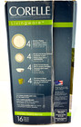 Nib Corelle Vitrelle 16 Piece Set Livingware Garden Sketch Bands Green Usa