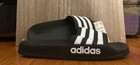 Adidas Adilette Shower Men   s Slide Sandals Black white 3-stripes Logo Us 5