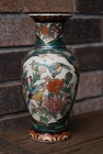 Vintage Japanese Satsuma Porcelain Vase Hand Painted Floral Birds Gold Gilded 8   