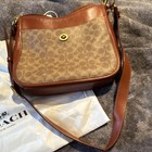 Coach Brown Tan Logo Shoulder Bag With Original Dust Bag  Designer Classic
