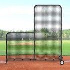 7x7ft Baseball L Screen With Wheels Includes Glove training Ball  Portable Bag