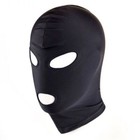 Black Spandex Full Hood Face Head Cover Role Play Sexy Unisex Mask Slave Costume