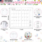 Relithick Pocket Calendar For Purse  2027-2028  Wildflowers Small  Multicolor