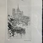 Henri Le Riche Signed Etching Notre Dame Paris     Framed Fine Art Print 16x13