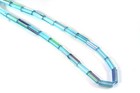 Tube Glass Beads  10mm X 4mm  Aqua Blue W ab Finish  Czech Beads  25 Pieces