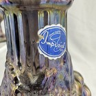 Vtg Imperial Grape Amethyst Purple Carnival Glass Wine Decanter   6 Glass Goblet