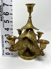 Vintage Brass Christmas Tree Candelabra Candle Holder Made In India