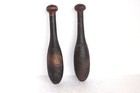 2 Pc Indian Washing Cloth Bat  wand Vintage Wooden Hand Carved Collectible
