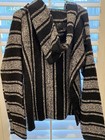 Baja Mexican Blanket Pullover Sweater Xlarge Poncho Hoodie Boho Hippie