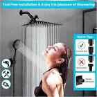 8   rain Round Shower Head With Handheld Spray Combo High Pressure Adjustable Arm