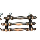 Vtg Mid-century Modern Drawer Pulls Copper Toned Set Of 6 Reclaimed 1968 Canada