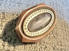 Victorian Mourning Brooch 9k Rose Gold White Enamel Woven Hair 2 7g Back Dent