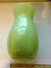 Vintage Pale Light Green Glass Vase 8-7 8  Tall Swirl Bottom Hourglass Figure