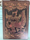 Antique Burmese Carved Lacquer Panel Wall Art Ca  Early 1900   s 