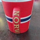 Norway Souvenir Mug - Norwegian Flag With Moose And Crown Design